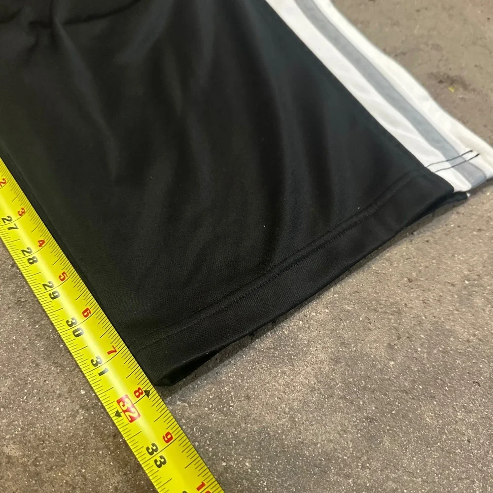 Nike Track Pants Men XL Black Stripe Elastic Waist Baggy Zip Ankle Stretch Check